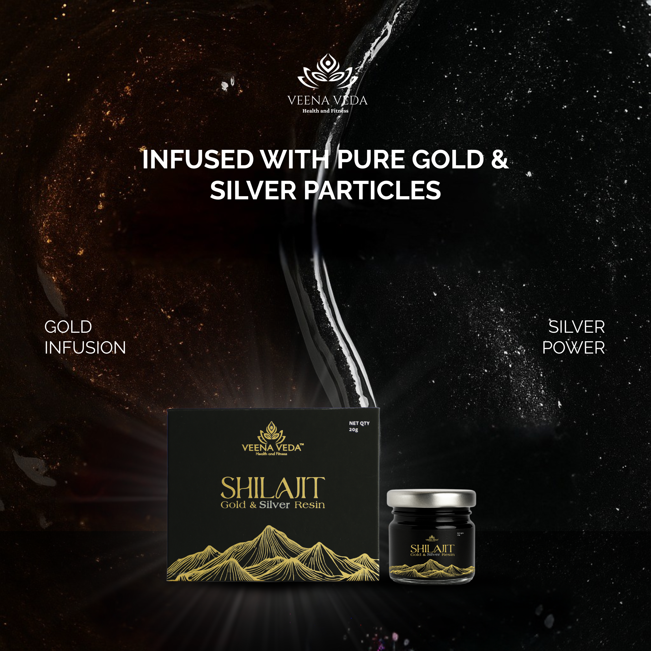 Veena Veda Gold & Silver Shilajit Resin